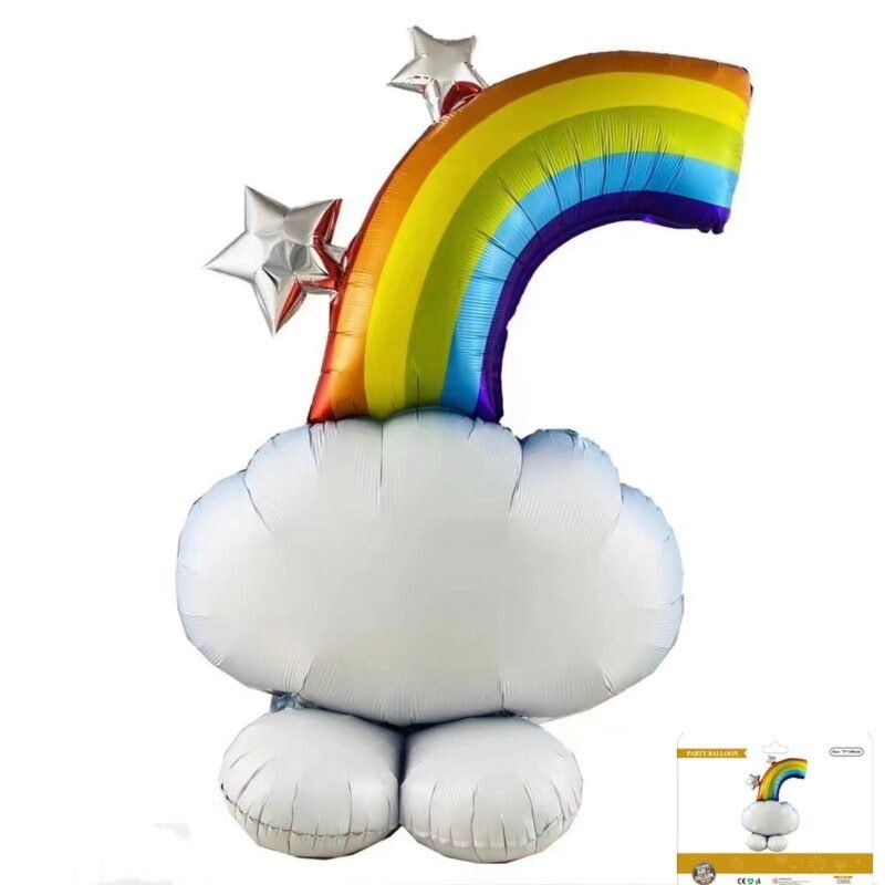 Standing Base Rainbow Balloon Foil Mylar Colorful Celebration Balloon