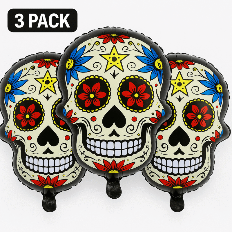 Sugar Skull Balloons Dia de los Muertos Party Decor Red Blue balloons