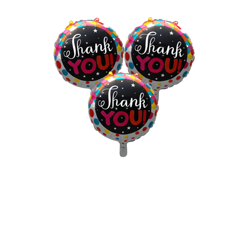 Thank You Mylar Balloon Set – 3 Pack Foil Balloons for Celebrations and Appreciation