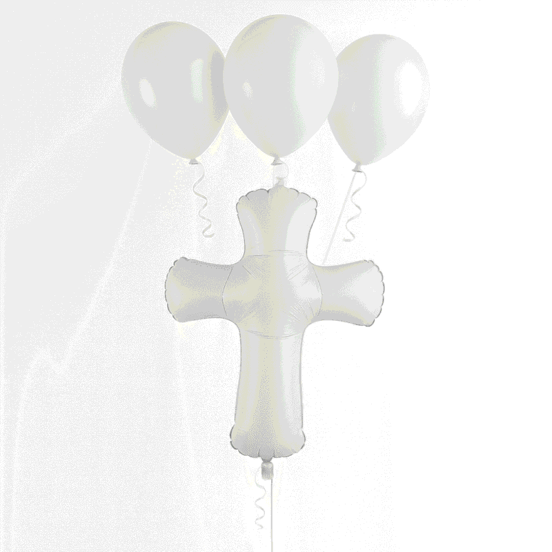 White Cross Foil Balloon for Religious Celebrations
