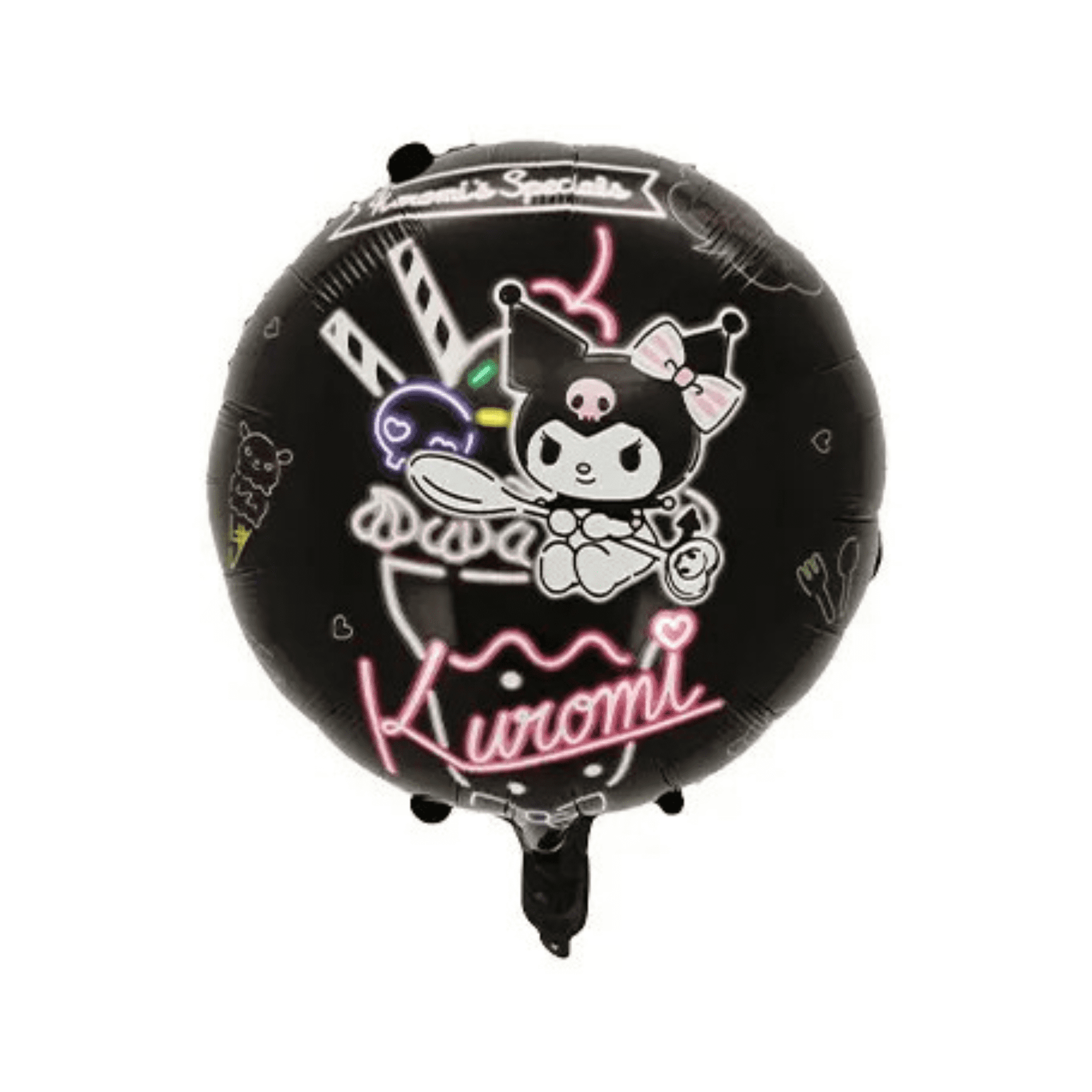 Kuromi 2nd Birthday Party Balloons Set Black Pink Foil balloons - Image 3