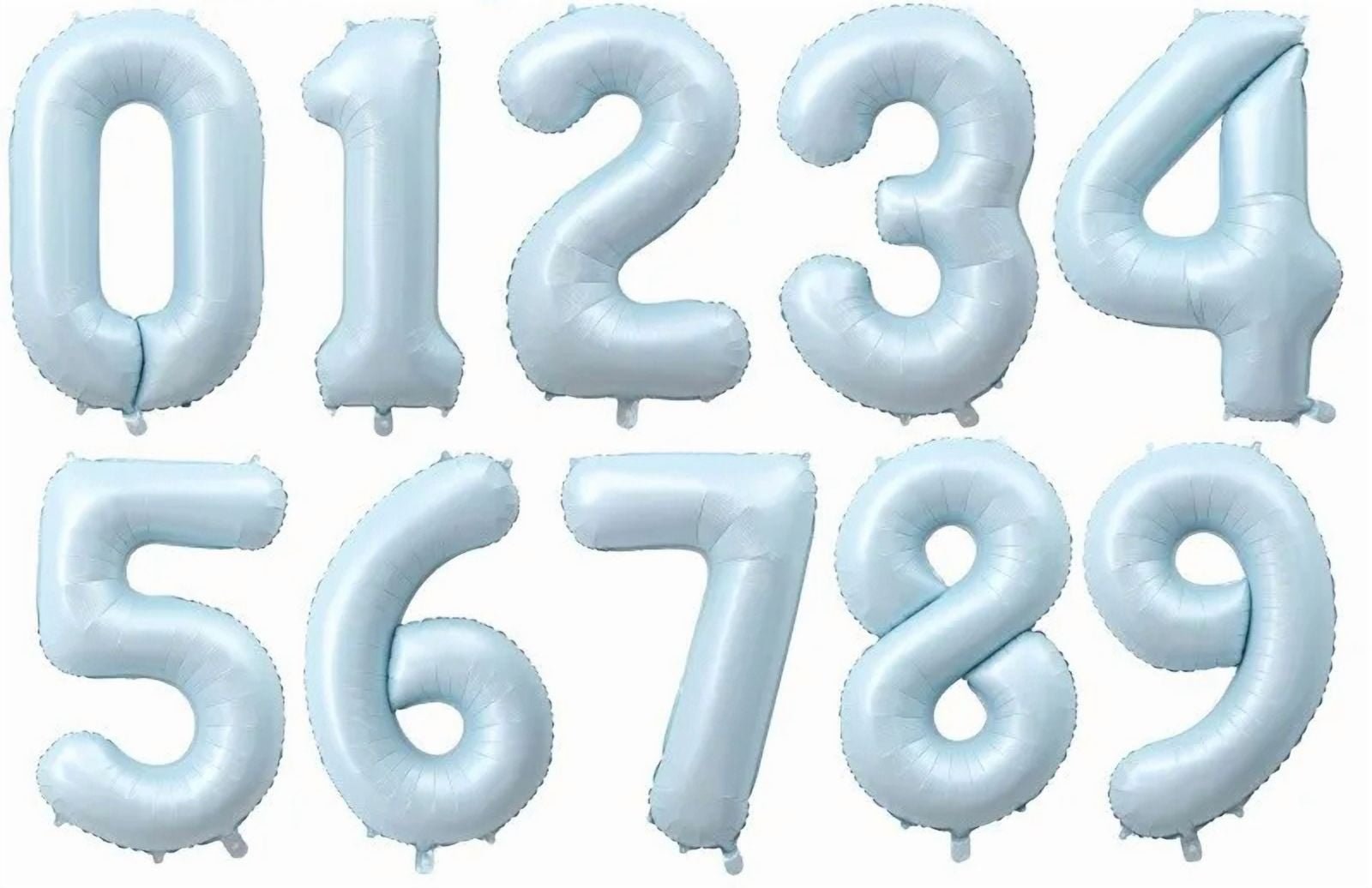 Number Seven Balloon Pastel Blue Sky Blue Light Blue 32" Large Party Balloon Decoration - Image 2
