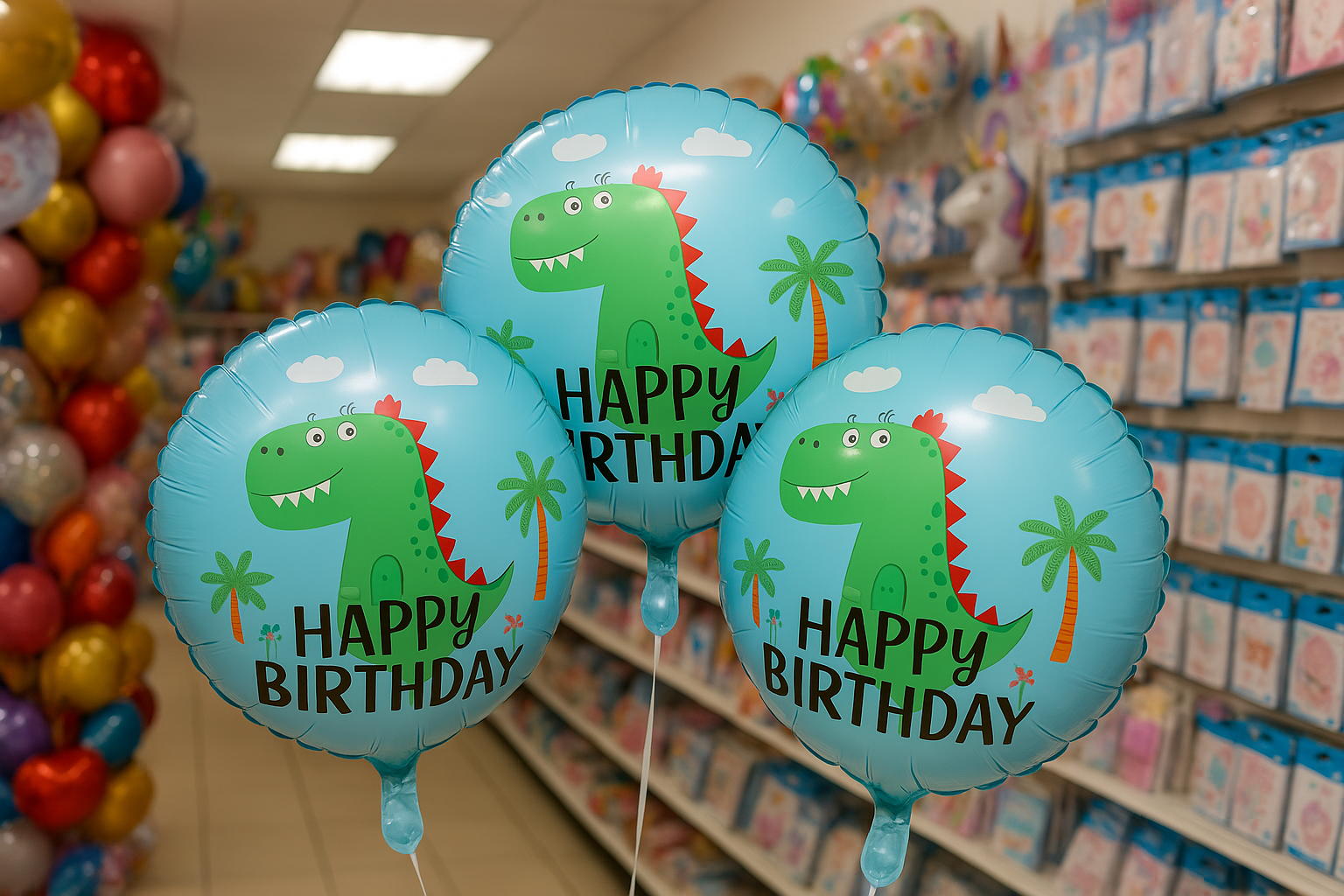 Dinosaur-Themed 18" Mylar Foil Balloon - Great for Happy Birthdays Celebrations - Image 2