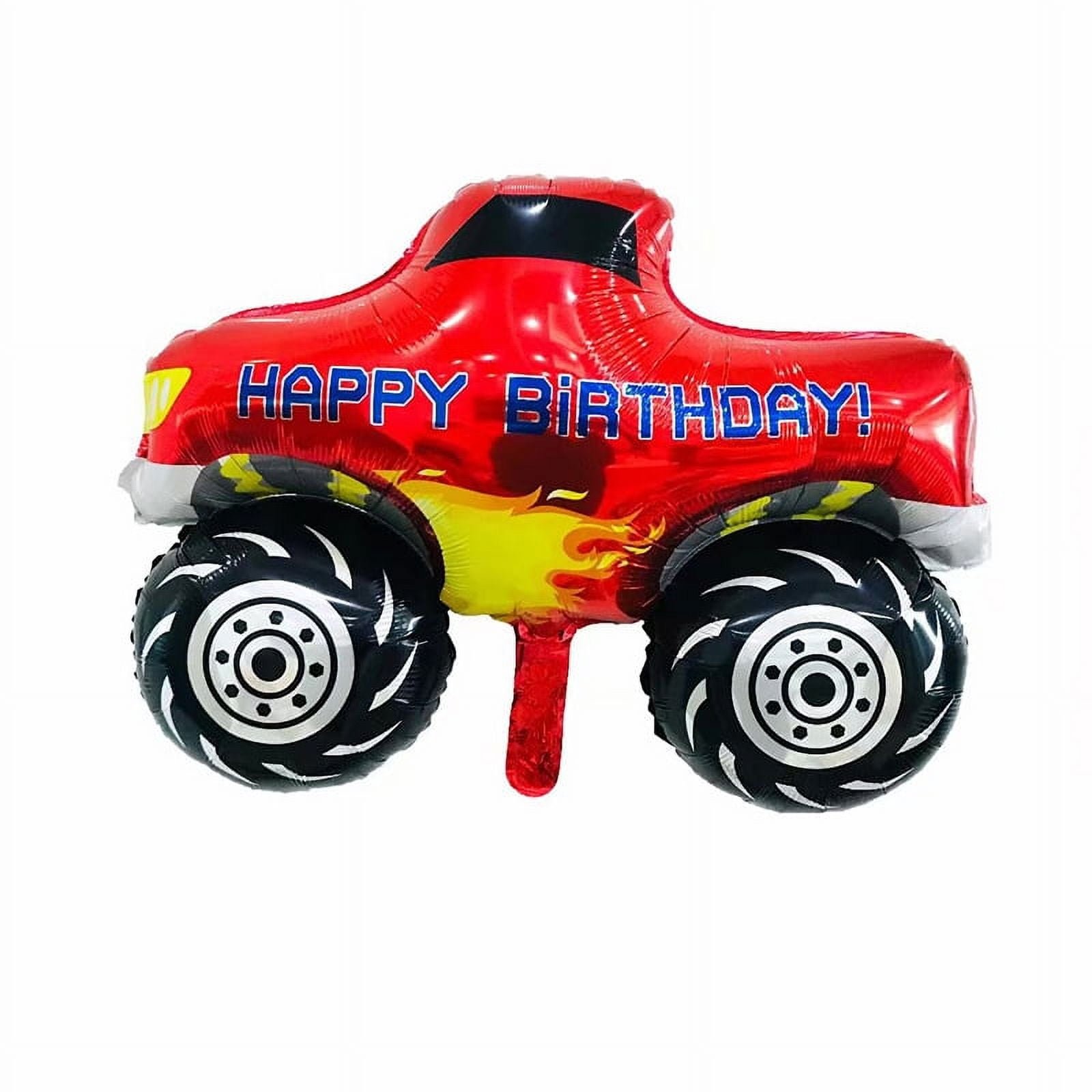 Monster Truck Birthday Balloon Set with Racing and Wheel Balloons for Kids Party Decorations - Image 3