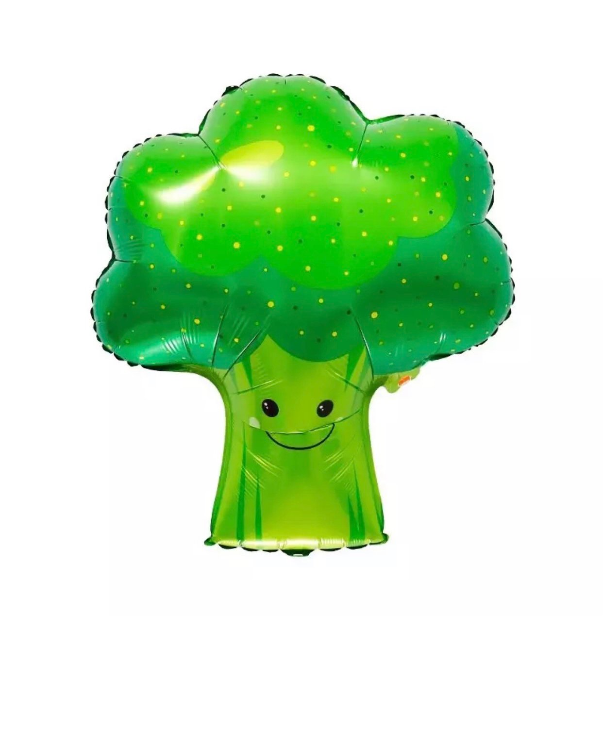 Giant Broccoli Foil Balloon - Happy Veggie Character Party Decoration | Farm Themed Birthday Baby Shower | Green Food Mylar Balloon for Kids Events