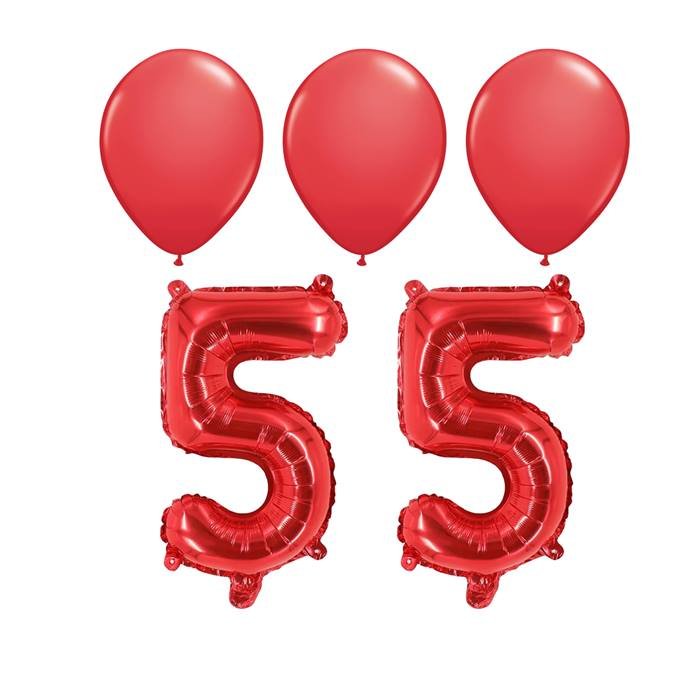 Red 55th Birthday Anniversary Party Balloon Decoration Kit