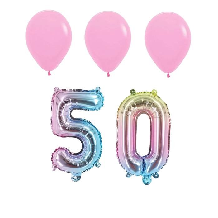 Number Fifty Blue Balloon, 32" Foil Mylar, 50th Birthday Party Milestone Balloon