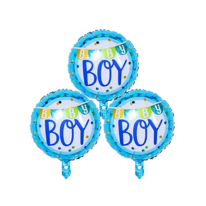 Baby Boy Round Foil Balloon Set Baby Shower Party Decorations Blue Celebration