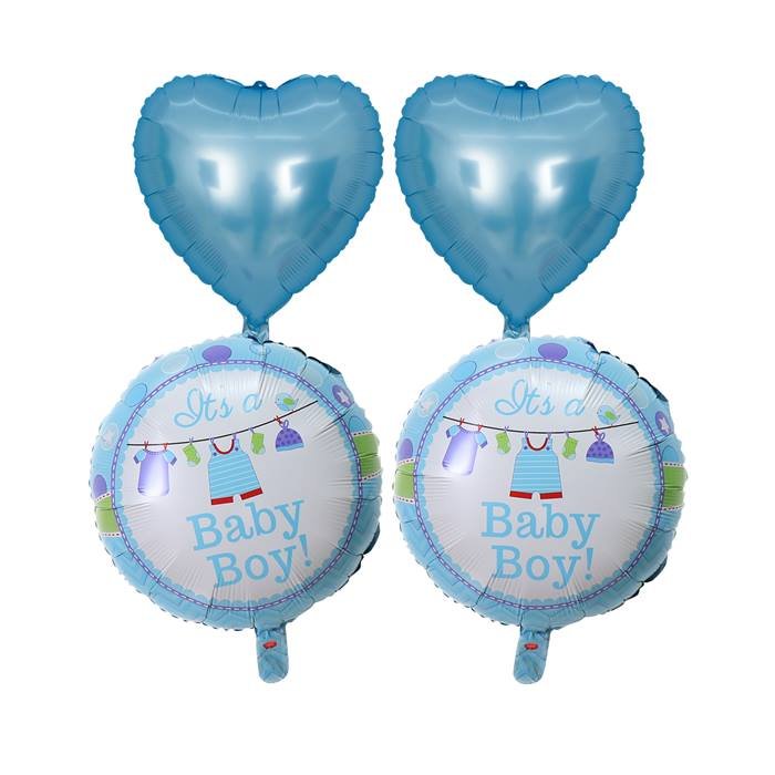 Baby Boy Foil Balloon Bouquet Set Baby Shower Party Decoration Blue