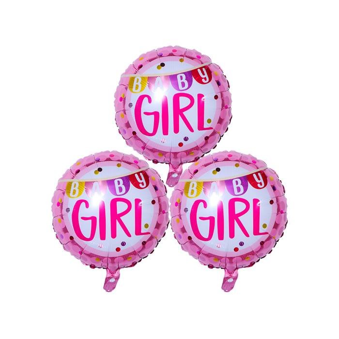 Baby Girl Foil Balloon Bouquet Set Baby Shower Party Decoration Pink White