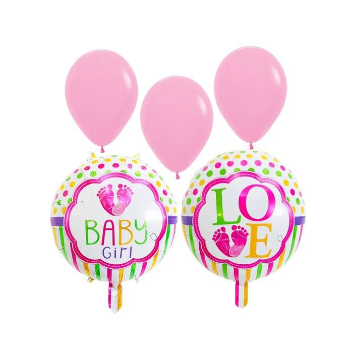 Baby Girl Love Balloon Bouquet Set for Baby Shower Decorations