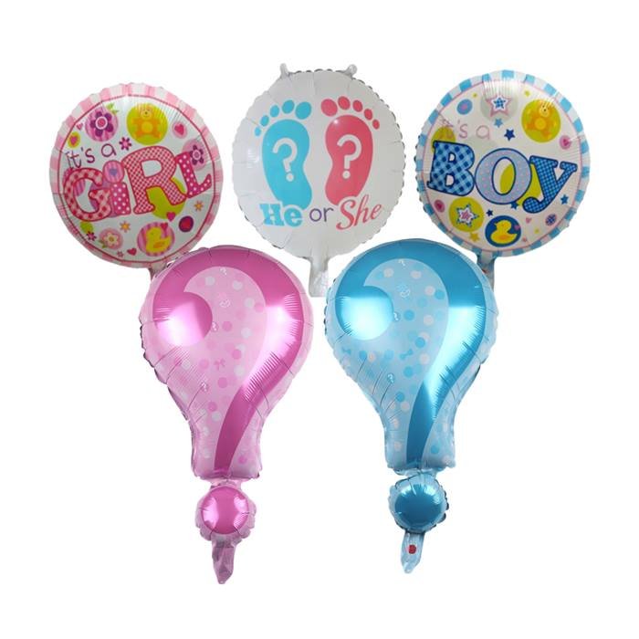 He or She Gender Reveal Party Foil Balloon Decoration Kit Pink Blue Kids