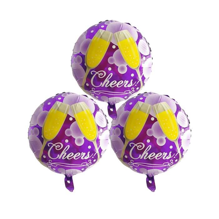 Cheers! Party Foil Balloon Decoration Set Purple & Yellow Celebration Decor