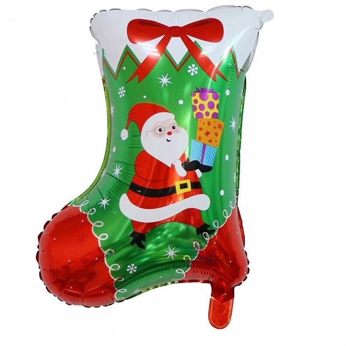 Christmas Stocking Santa Foil Balloon for Holiday Party Decorations
