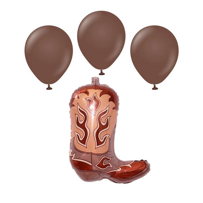 Cowboy Boot Party Balloon Set Brown Western Theme Decoration Kids Celebration