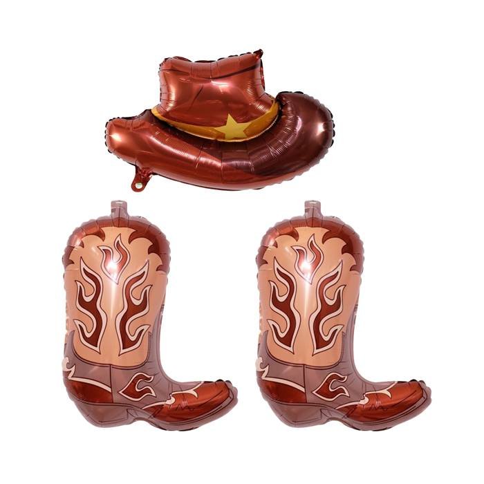 Cowboy Party Foil Balloons Set Western Theme Birthday Party Decoration