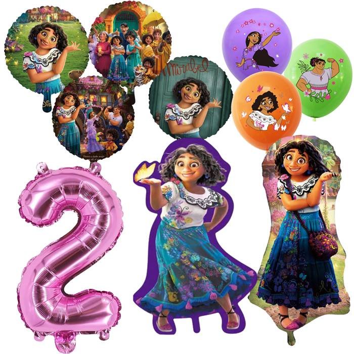 Vibrant Magical Family Celebration Balloon Set with Pink Number 2 - 8 Pieces
