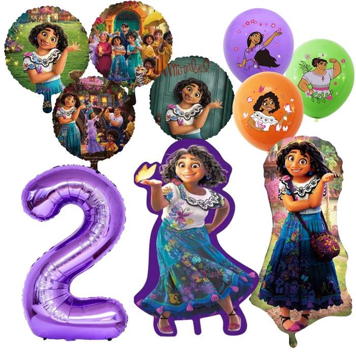 Vibrant Magical Family Celebration Balloon Set with Purple Number Two - Party Decor Bundle