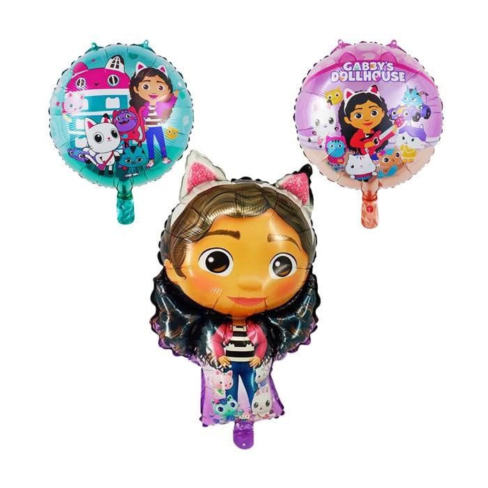 Gabby's Dollhouse Birthday Party Decoration Foil Balloon Set Kids Girl