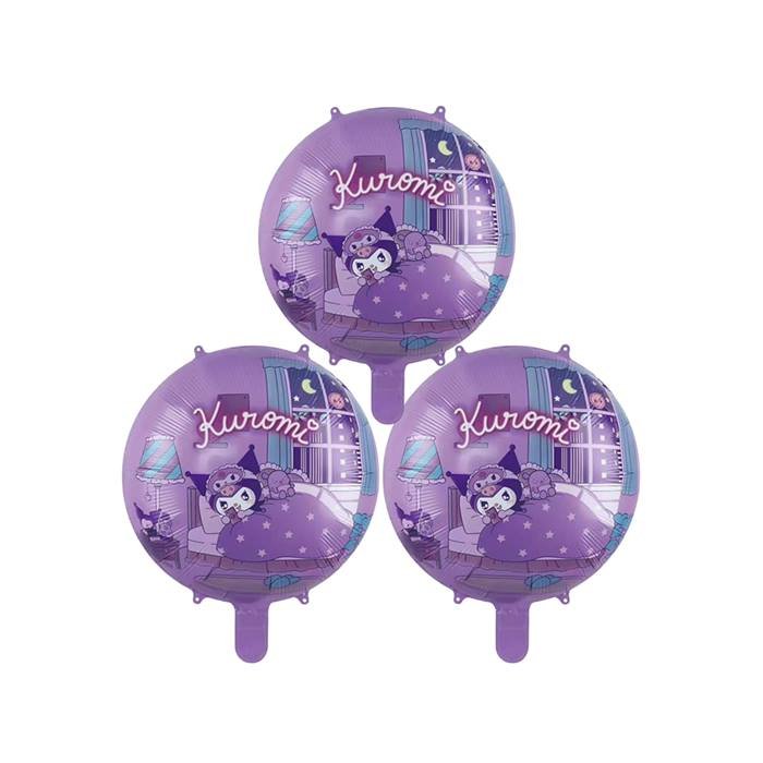 Kuromi Birthday Party Foil Balloon Set of 3 Purple Sanrio Kids Decoration