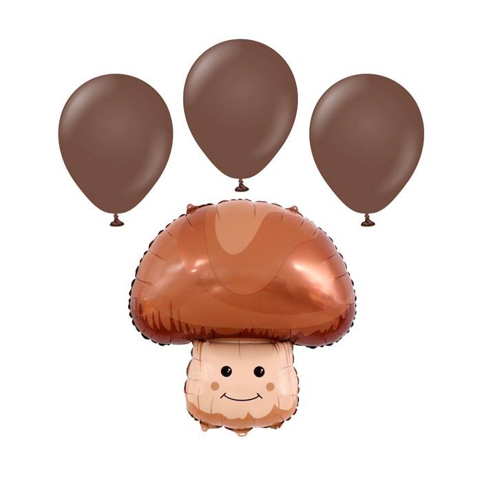 Mushroom Birthday Party Decorations Balloon Set Brown Kids Celebration Decor