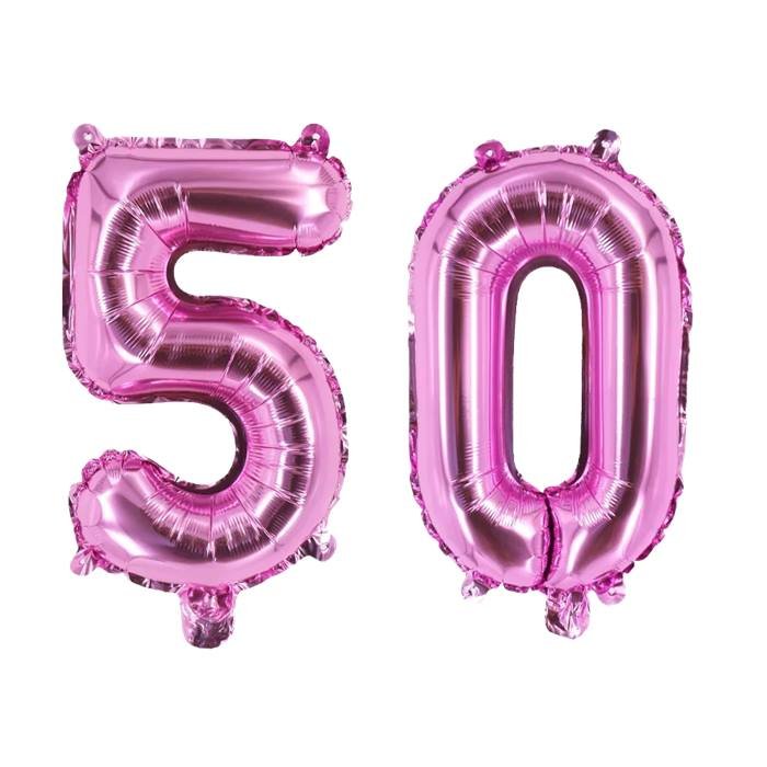 Pink Number 50 Foil Balloons for 50th Birthday Party Decorations