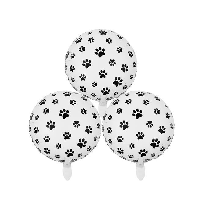 Paw Print Party Balloon Set White Black Dog Puppy Pet Birthday Decoration