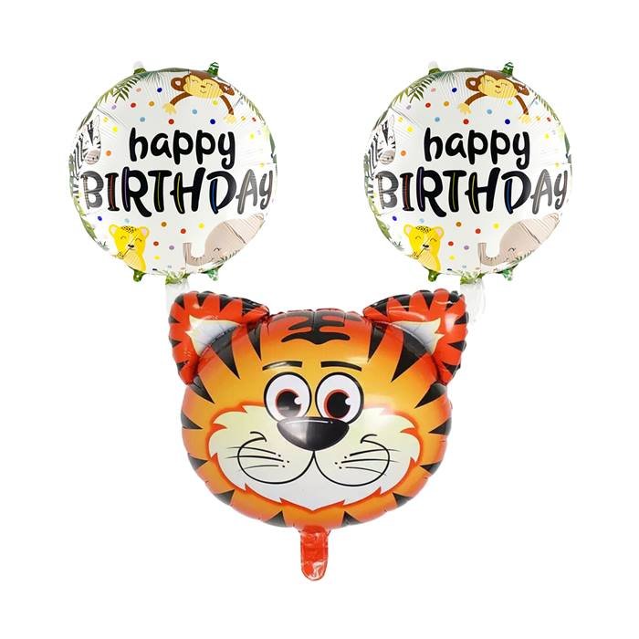 Tiger Jungle Animals Happy Birthday Party Decoration Balloon Set Kids